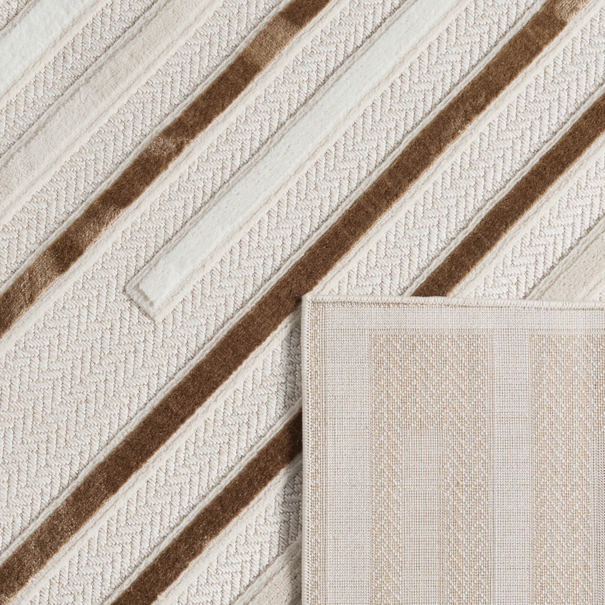 Tapis intérieur extérieur motif rectangle beige : LOO334BEI LOOPIN