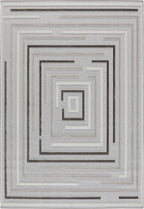 Tapis intérieur extérieur motif rectangle gris : LOO334GRI LOOPIN