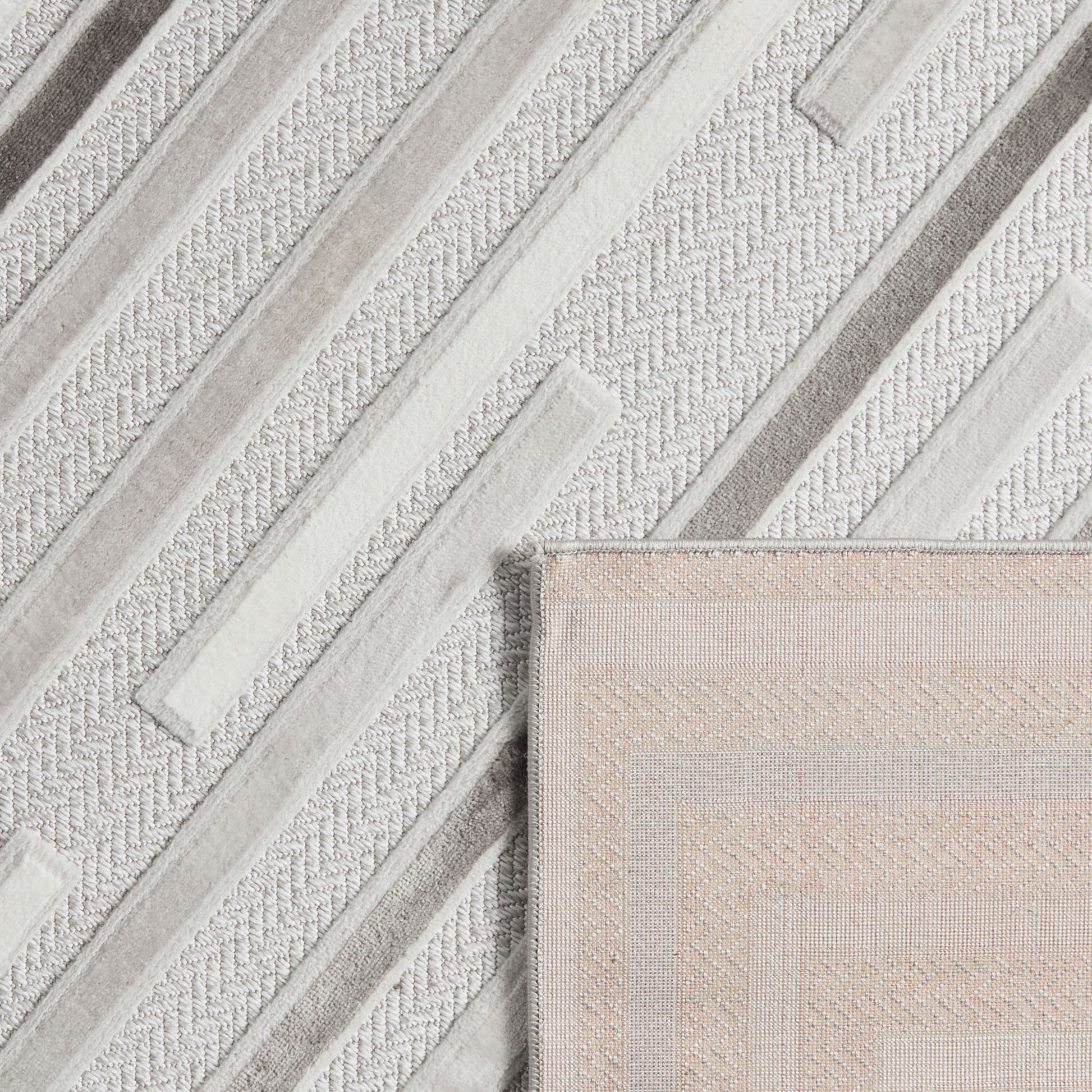 Tapis intérieur extérieur motif rectangle gris : LOO334GRI LOOPIN