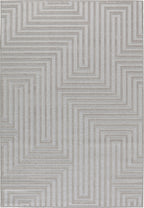 Tapis intérieur extérieur motif abstrait gris : LOO338GRI LOOPIN