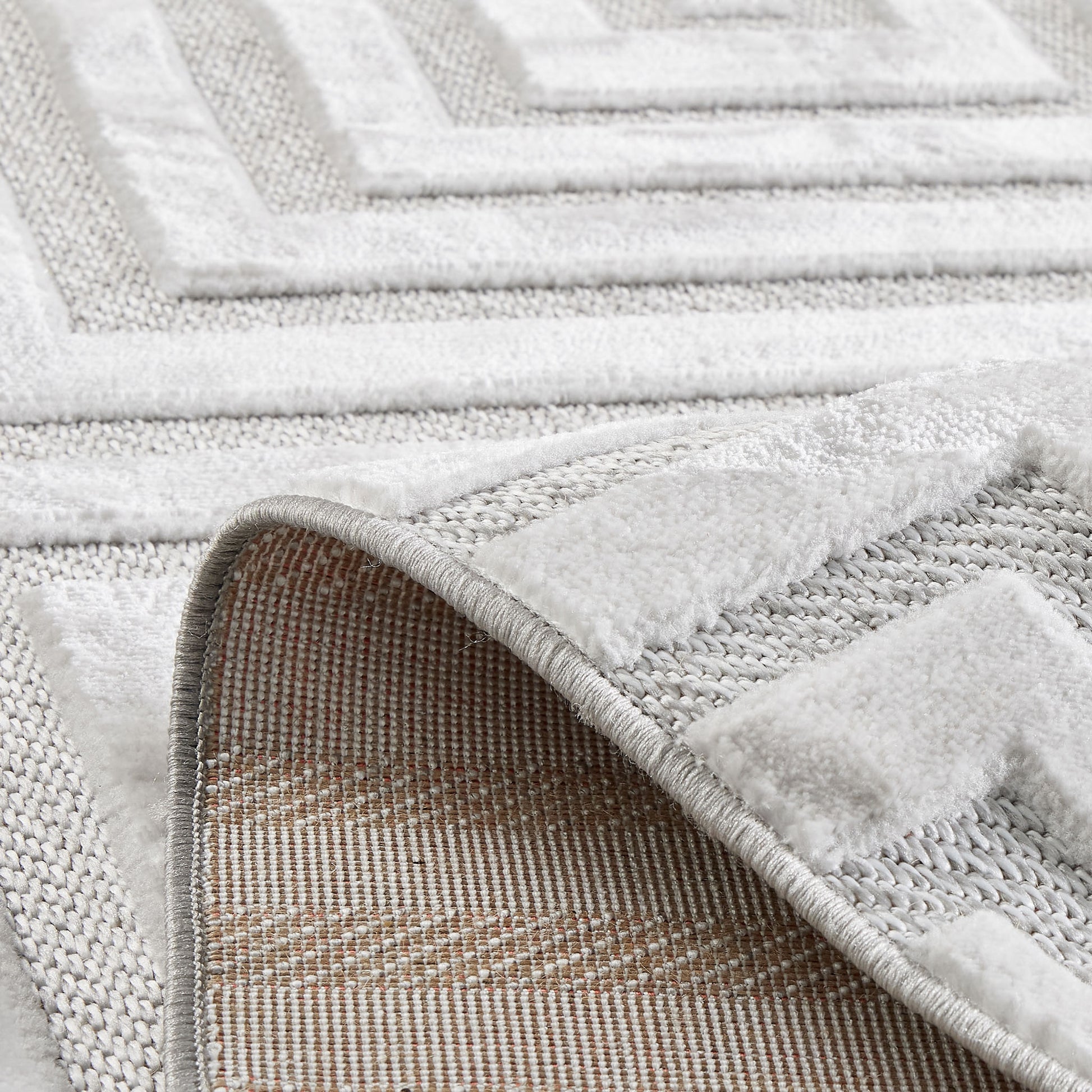 Tapis intérieur extérieur motif abstrait gris : LOO338GRI LOOPIN