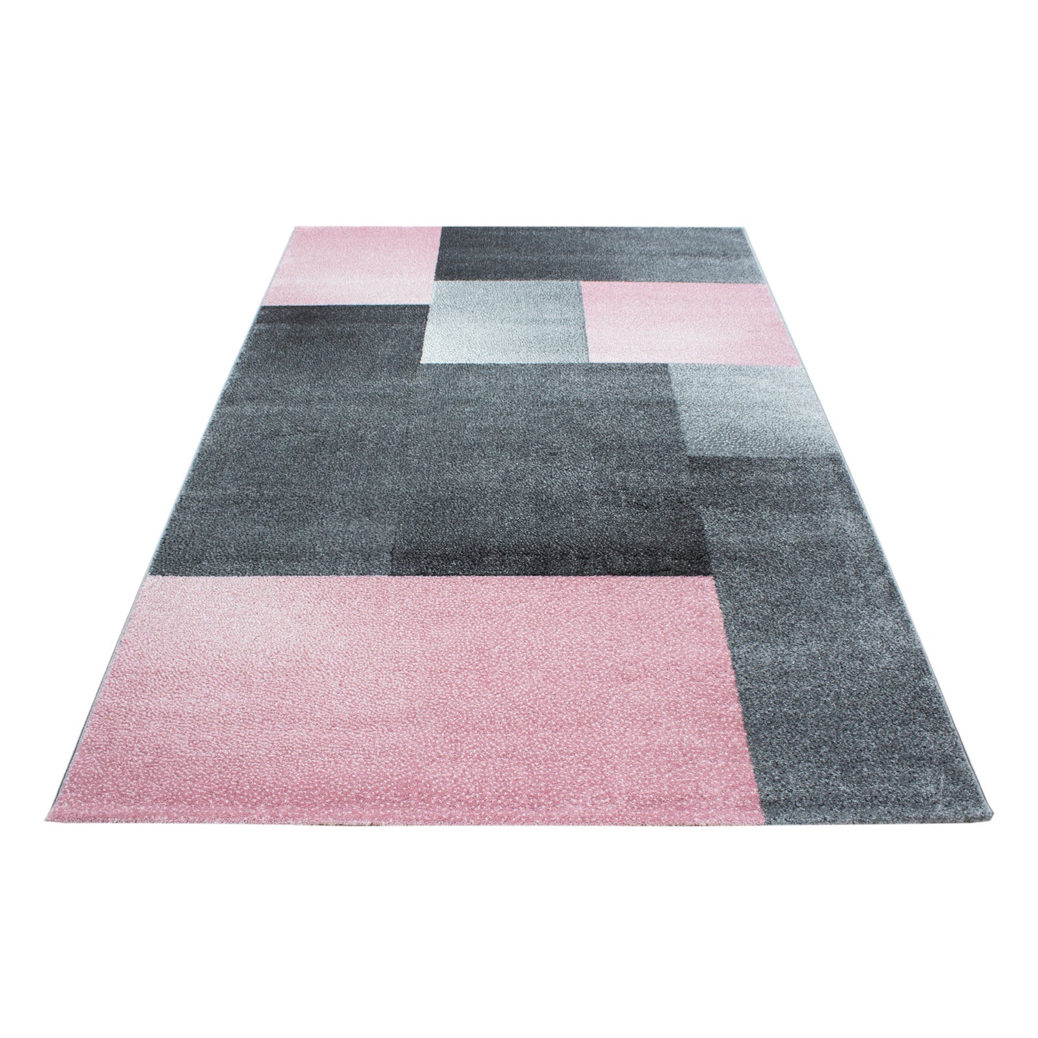 LUCCA - Tapis à poils ras à motif géométrique rose - LUC1810ROS LUCCA