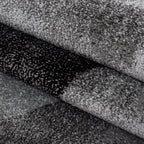 LUCCA - Tapis à poils ras à motif vague noir - LUC1840NOI LUCCA