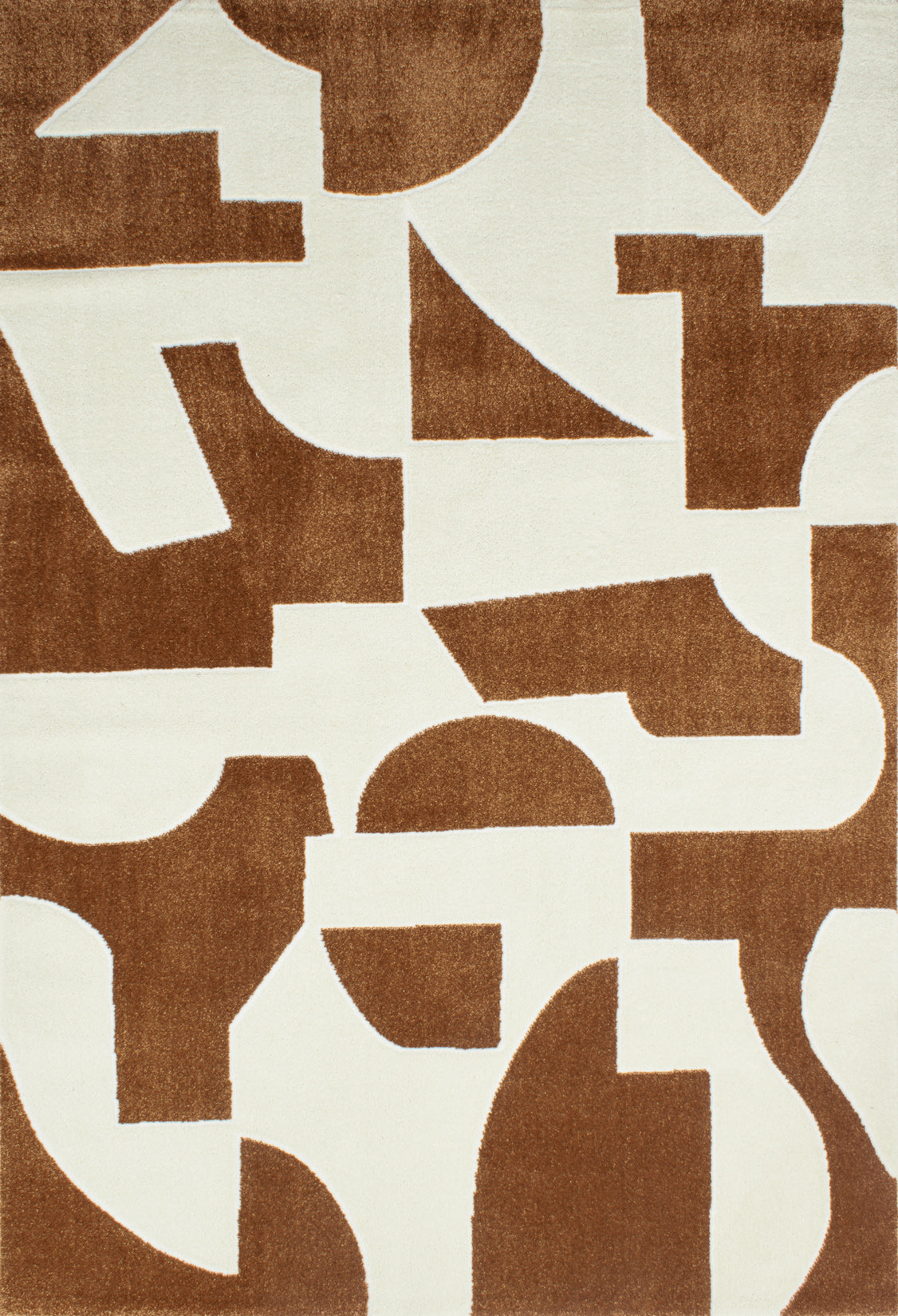 Tapis géométrique en polypropylène motif marron : MEM562MAR MEMPHIS