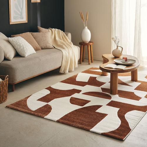 MEMPHIS - Tapis géométrique marron - MEM562MAR MEMPHIS