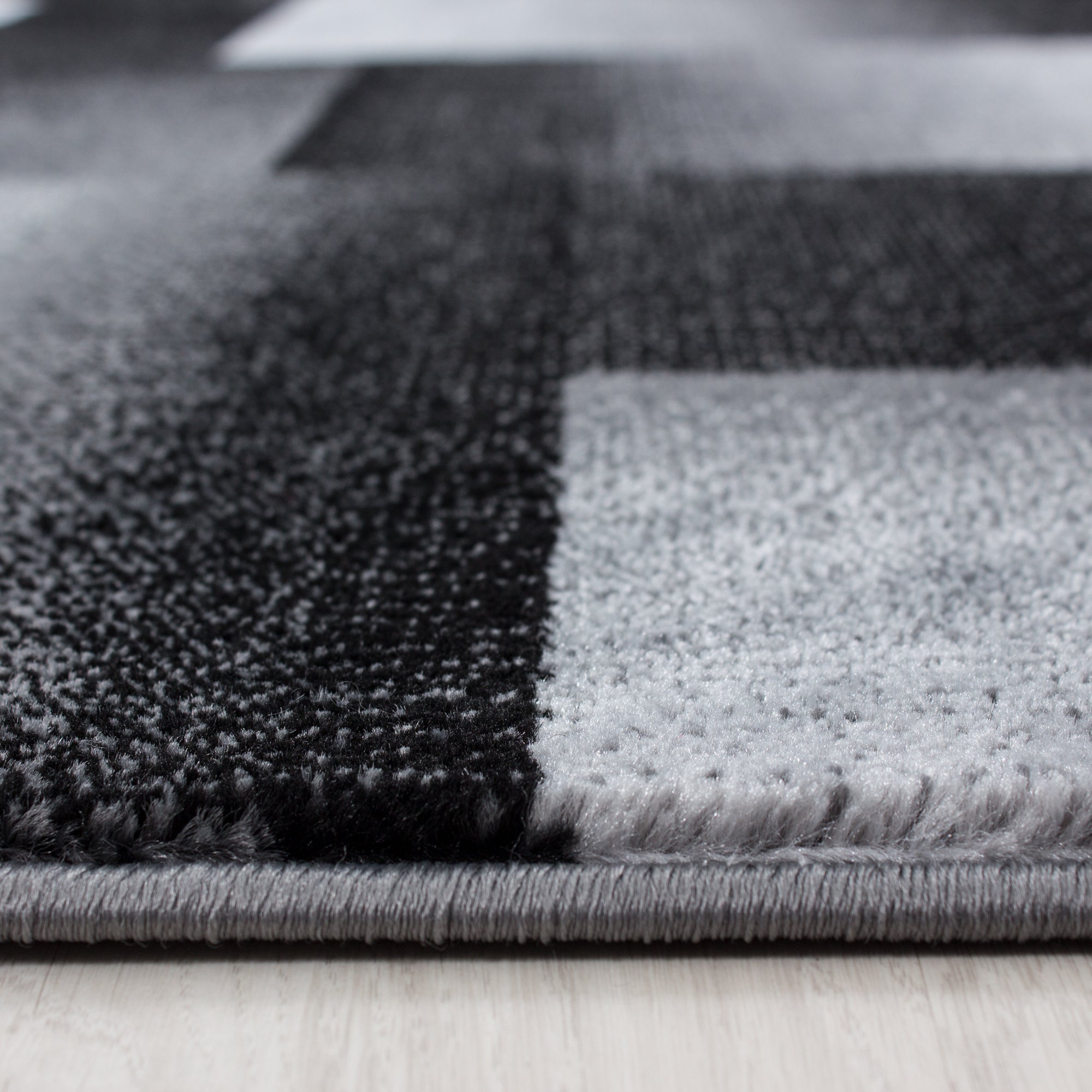 MIAMI - Tapis de salon à motif géométrique noir - MIA6560NOI MIAMI