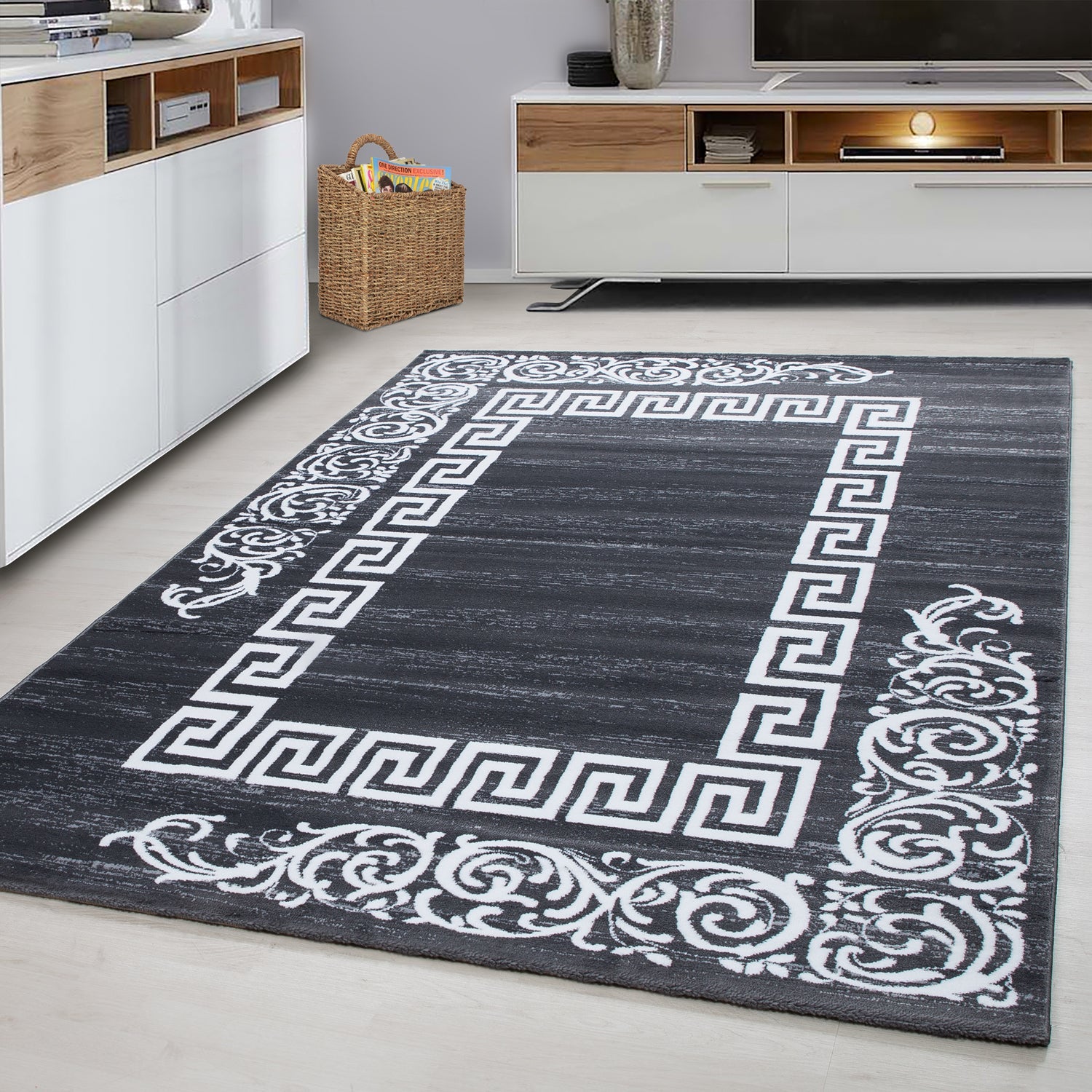 MIAMI - Tapis de salon à motif rétro gris - MIA6620GRI MIAMI