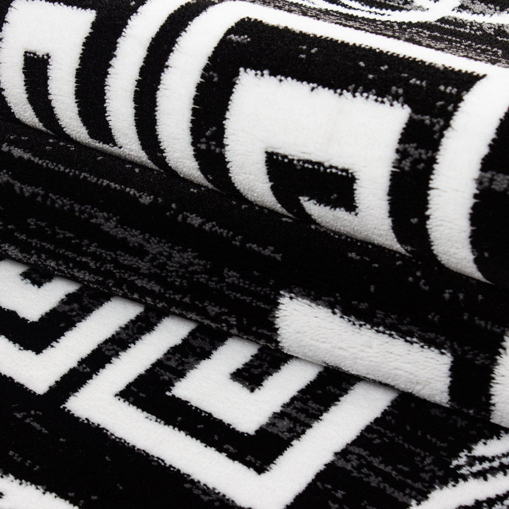 MIAMI - Tapis de salon à motif rétro noir - MIA6620NOI MIAMI