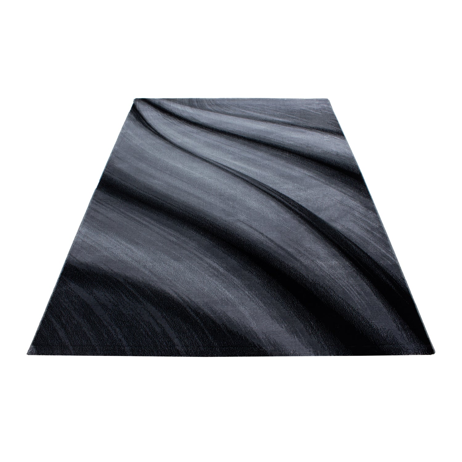 MIAMI - Tapis de salon à motif vague noir - MIA6630NOI MIAMI