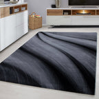 MIAMI - Tapis de salon à motif vague noir - MIA6630NOI MIAMI