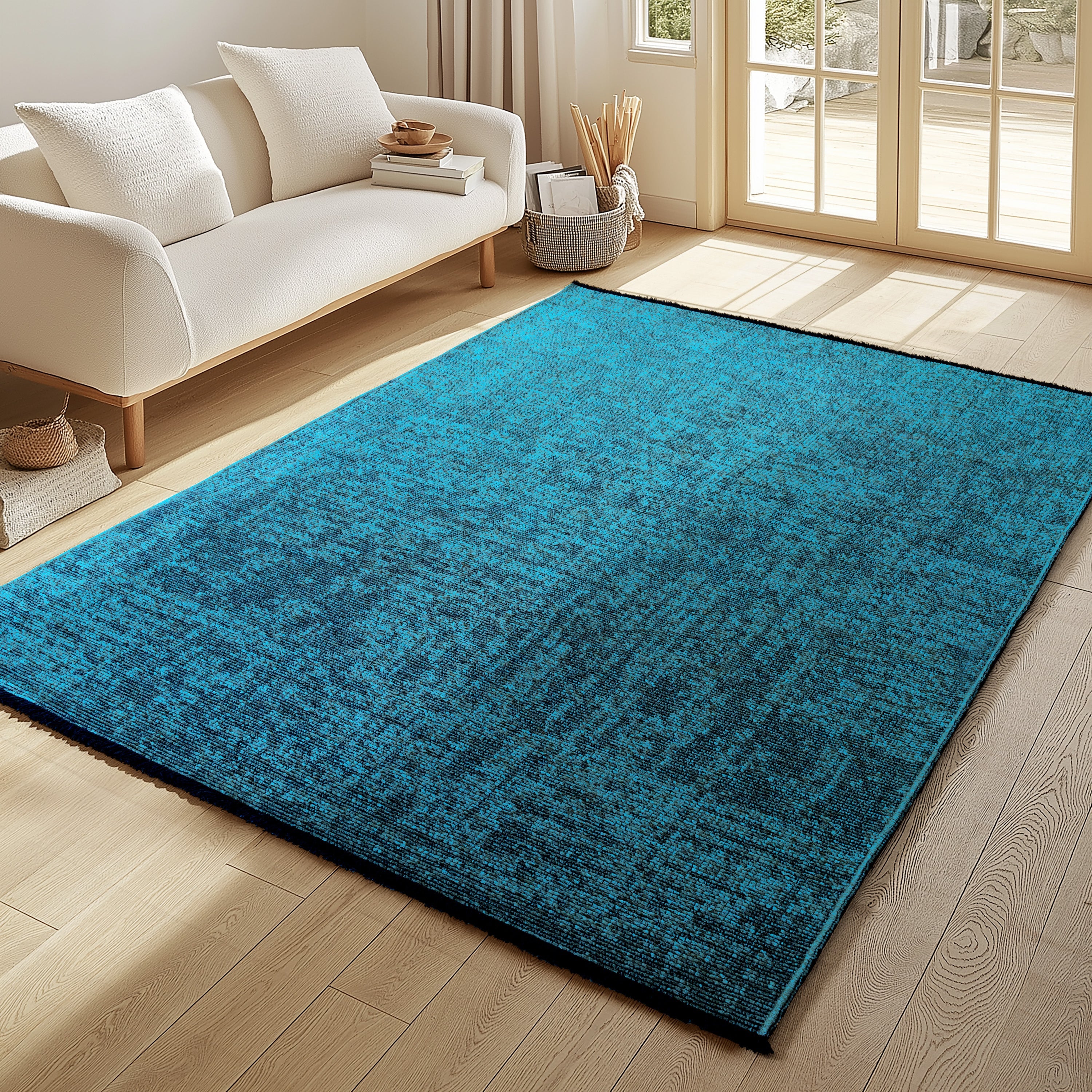 MIRA : Tapis de Salon Bleu Chic – Confort et Style Contemporain - MIR1900BLE MIRA