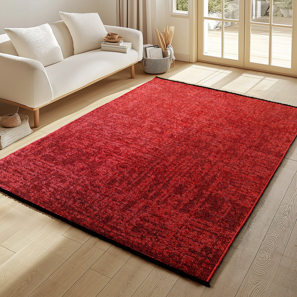 MIRA : Tapis de Salon Rouge Chic – Confort et Style Contemporain - MIR1900ROU MIRA