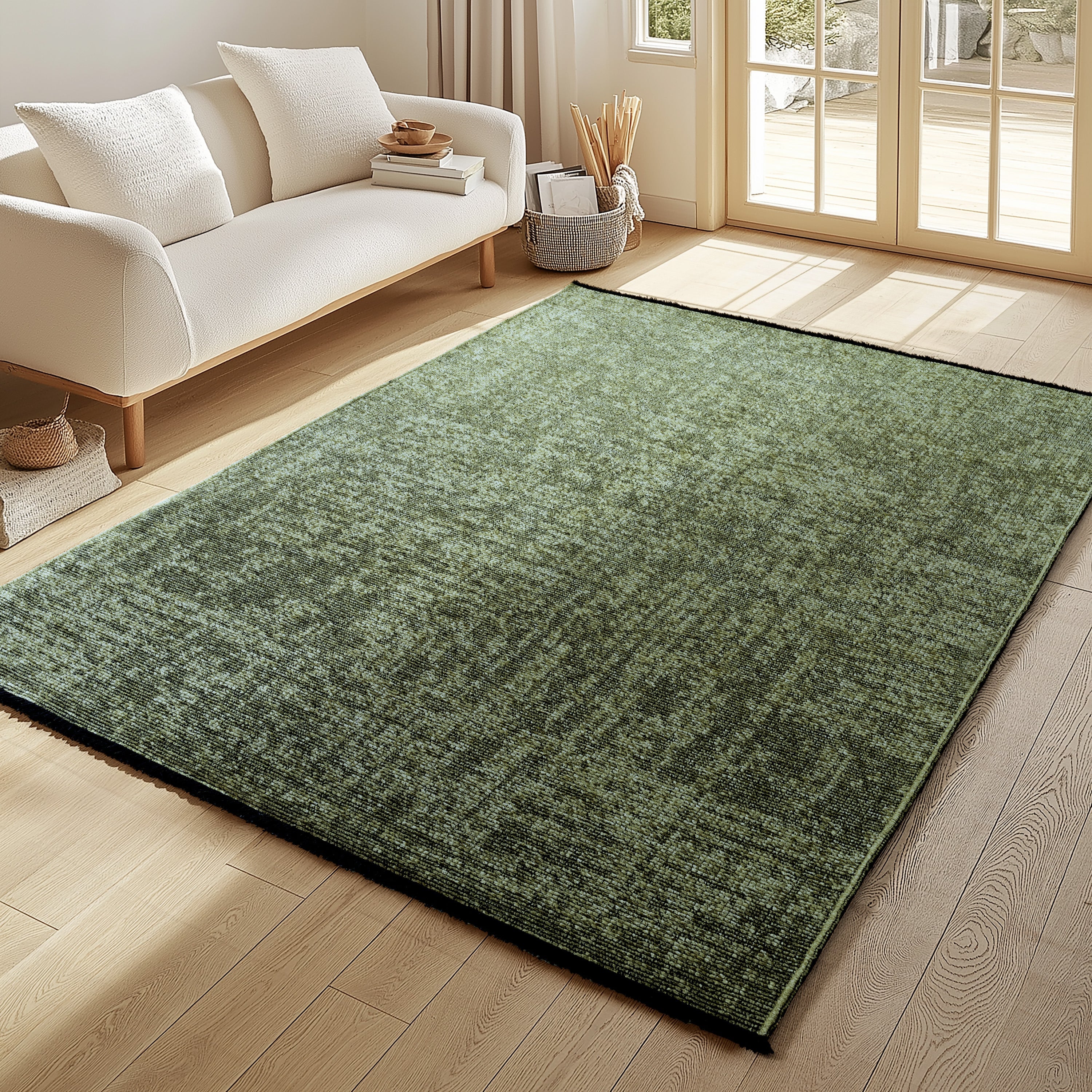 MIRA : Tapis de Salon Vert Chic – Confort et Style Contemporain - MIR1900VER MIRA