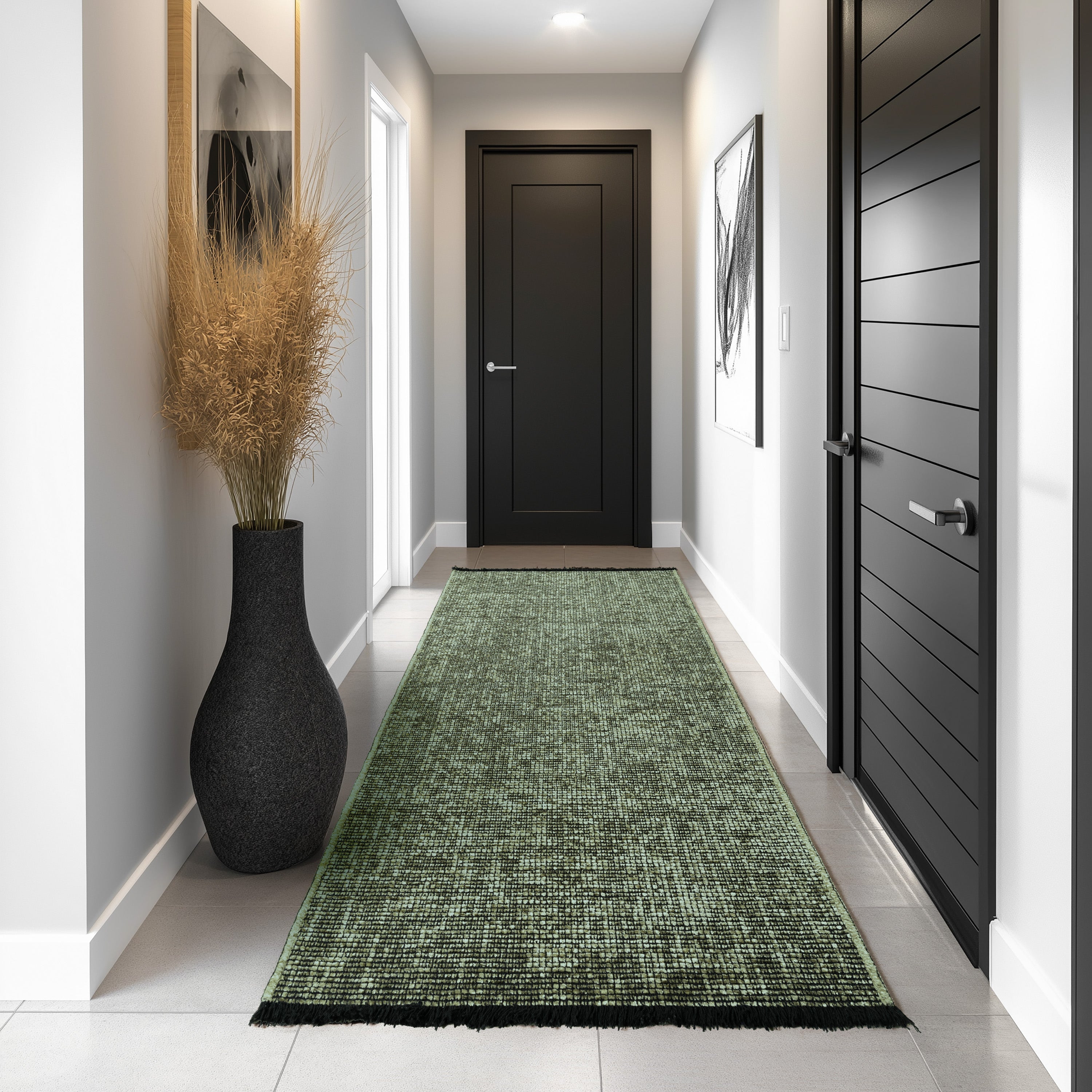 MIRA : Tapis de Salon Vert Chic – Confort et Style Contemporain - MIR1900VER MIRA