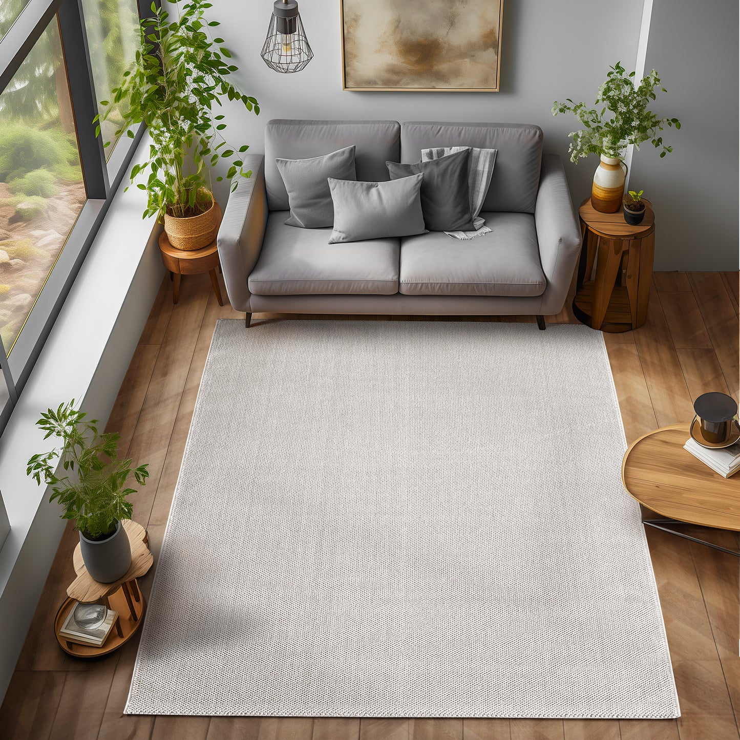 MORELIA - Tapis moderne aspect laine bouclée - MOR4300CRE