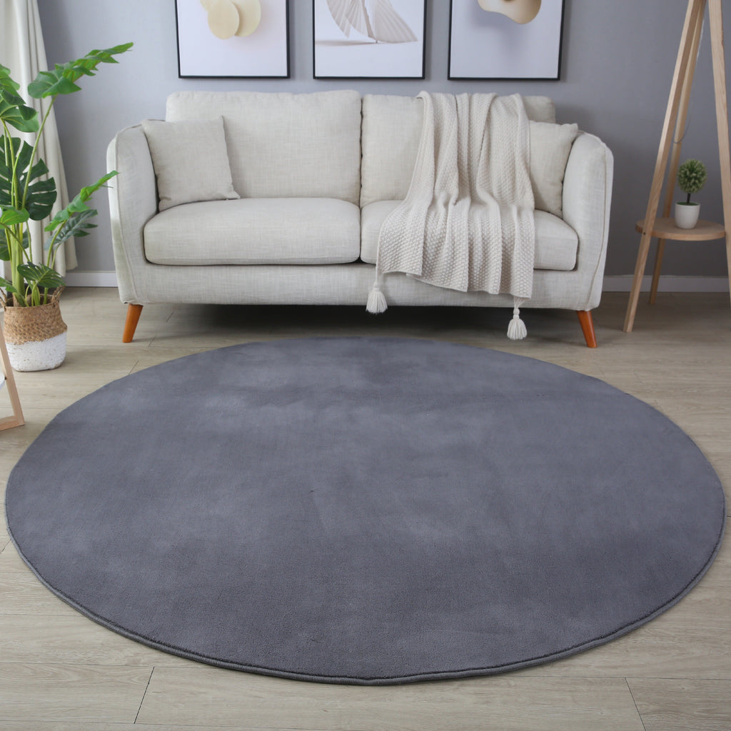 MOSCOU - tapis rond uni minimaliste - MOS5400GRI MOSCOU