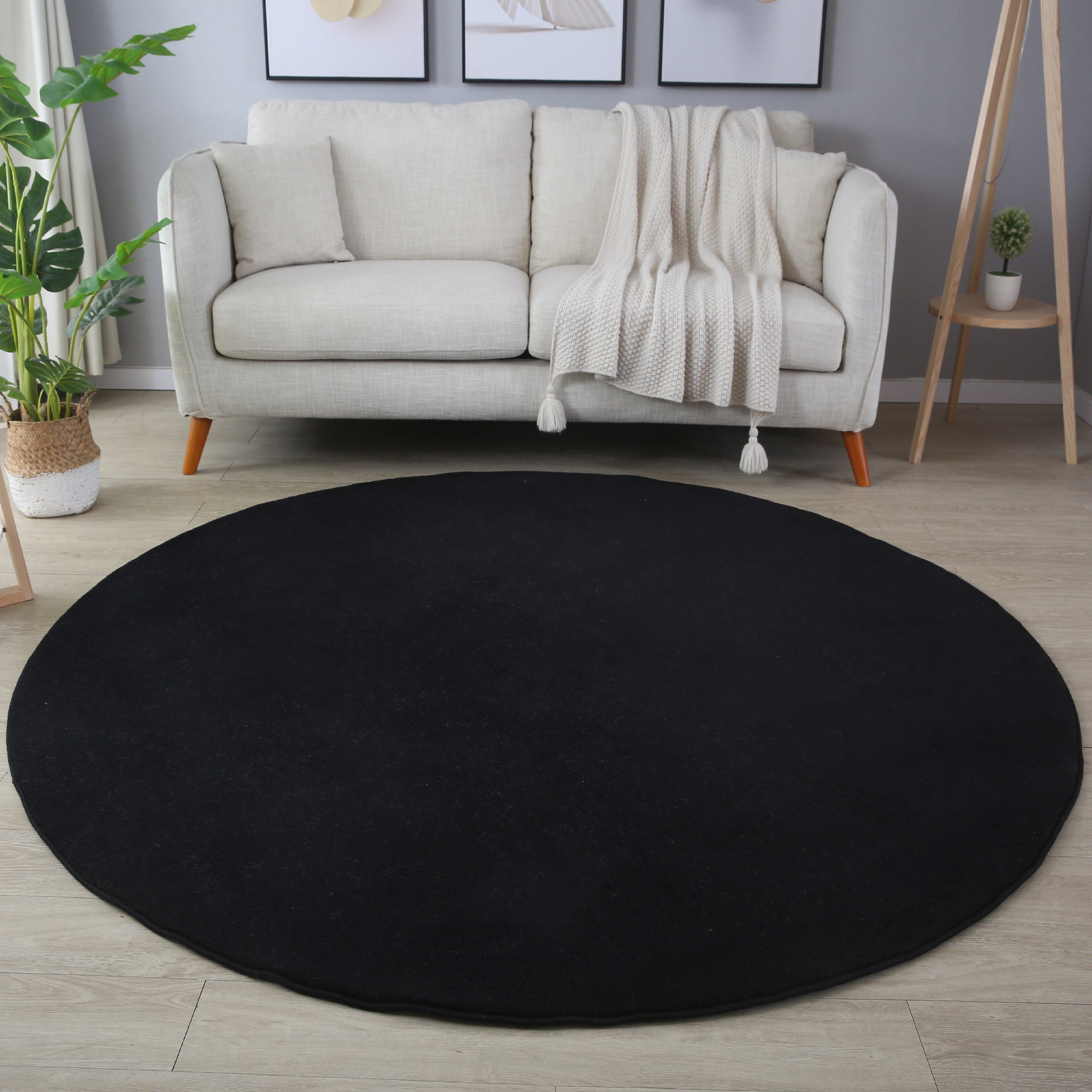 MOSCOU - tapis rond uni minimaliste - MOS5400NOI MOSCOU