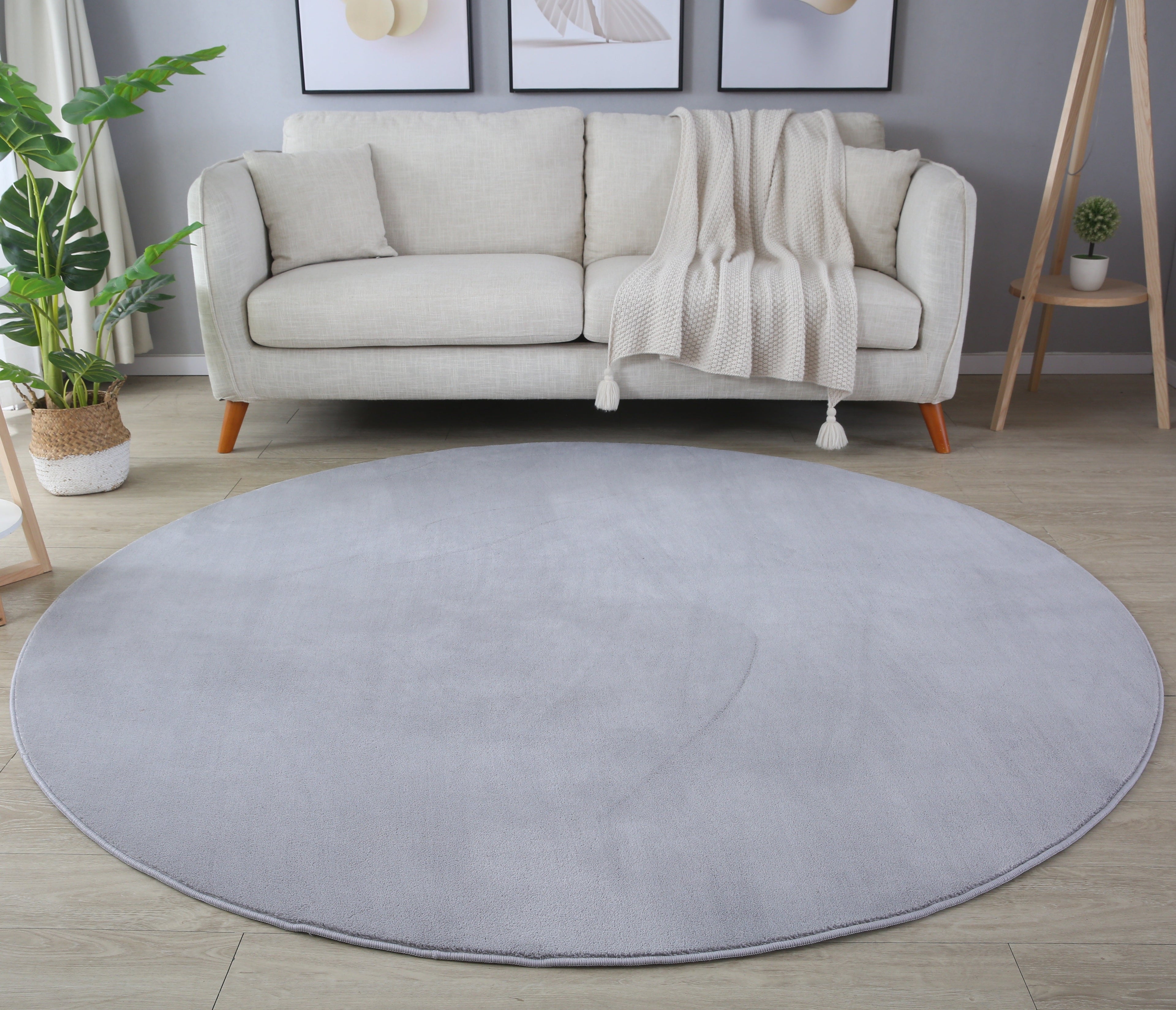 MOSCOU - tapis rond uni minimaliste - MOS5400SIL MOSCOU