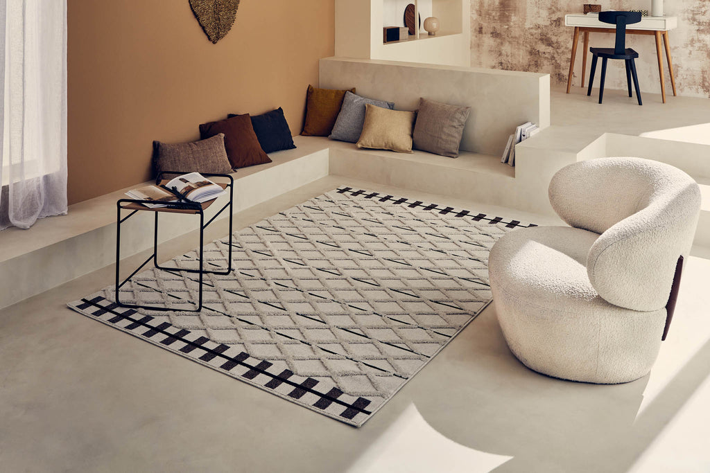 Tapis losanges en 3d : NAL650GRI NALA