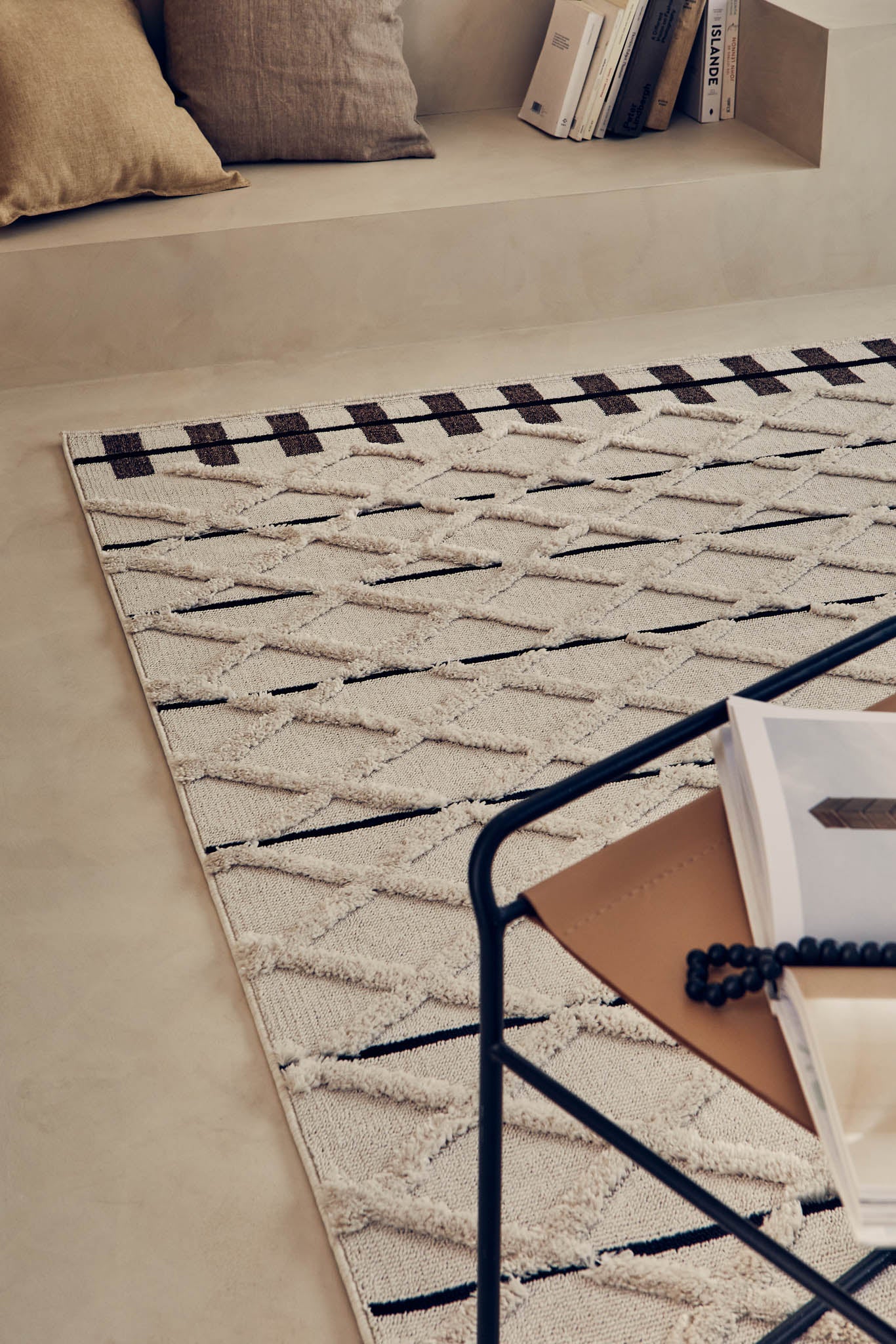 Tapis losanges en 3d : NAL650GRI NALA