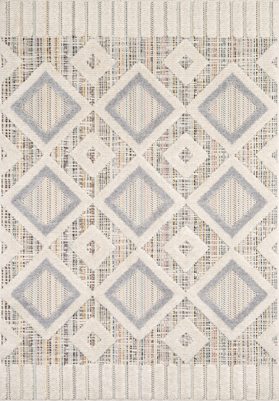 Tapis géométriques à reliefs gris : NAL651GRI NALA