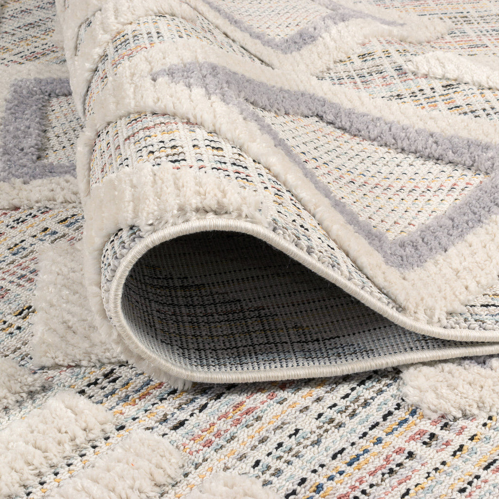 Tapis géométriques à reliefs gris : NAL651GRI NALA