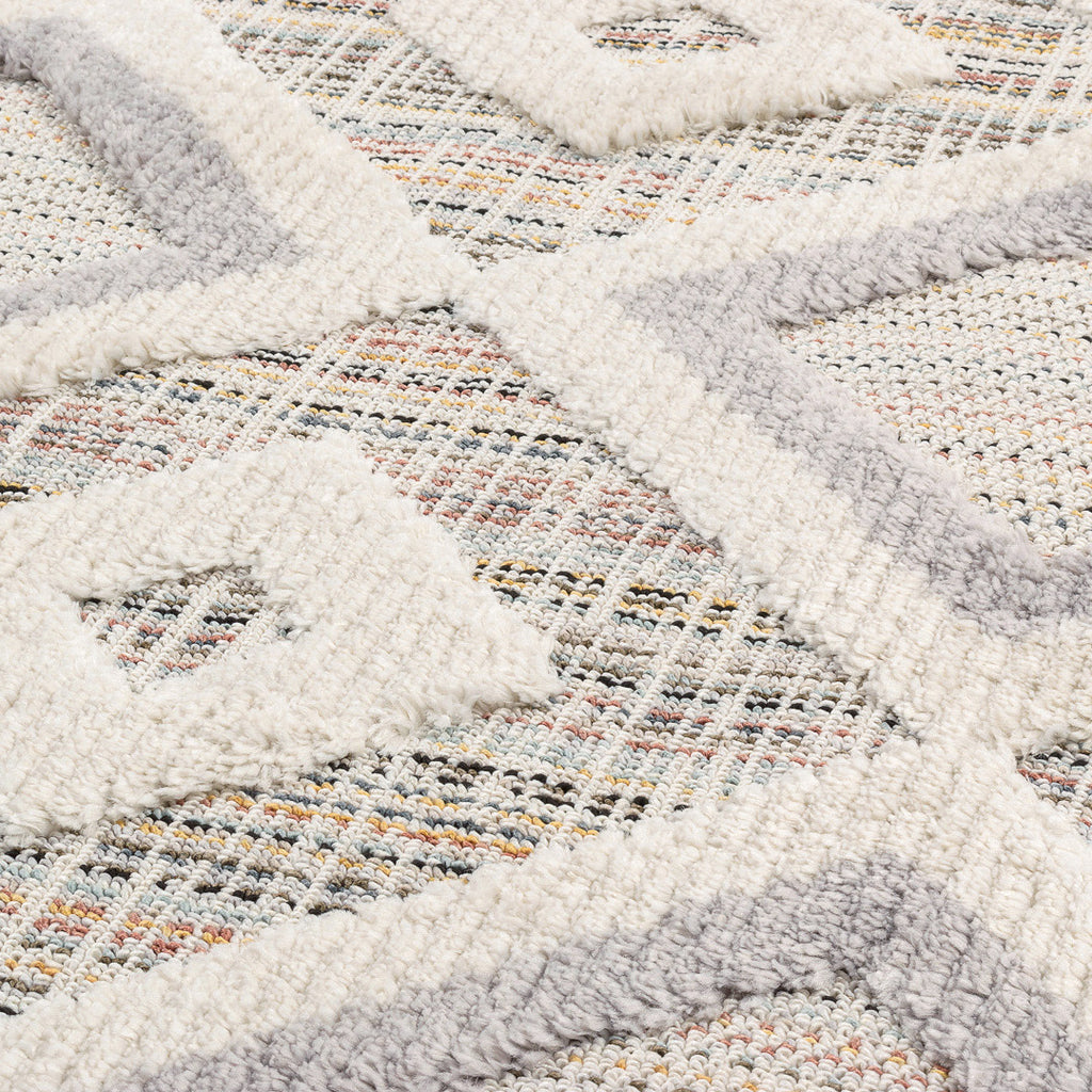 Tapis géométriques à reliefs gris : NAL651GRI NALA