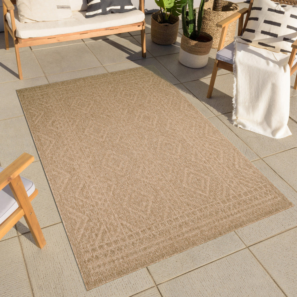 NATURE - Tapis aspect jute naturel beige à motifs losanges - NAT8729BEI NATURE
