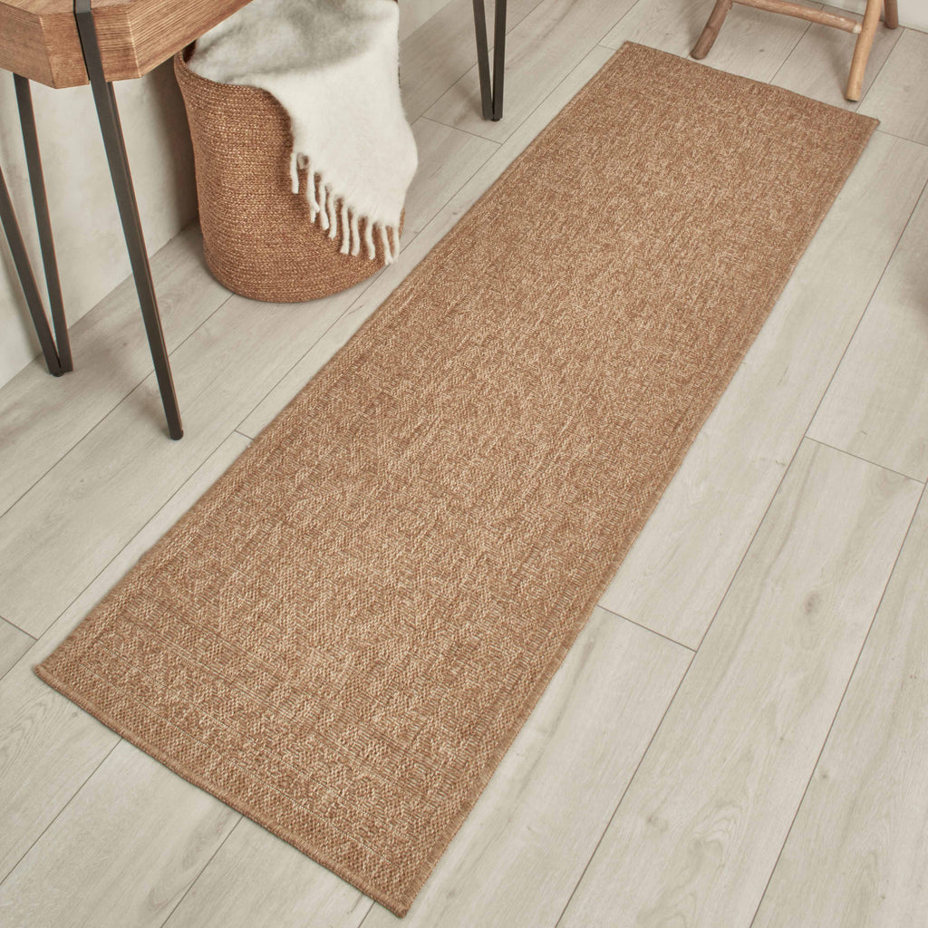 NATURE - Tapis aspect jute naturel beige à motifs losanges - NAT8729BEI NATURE