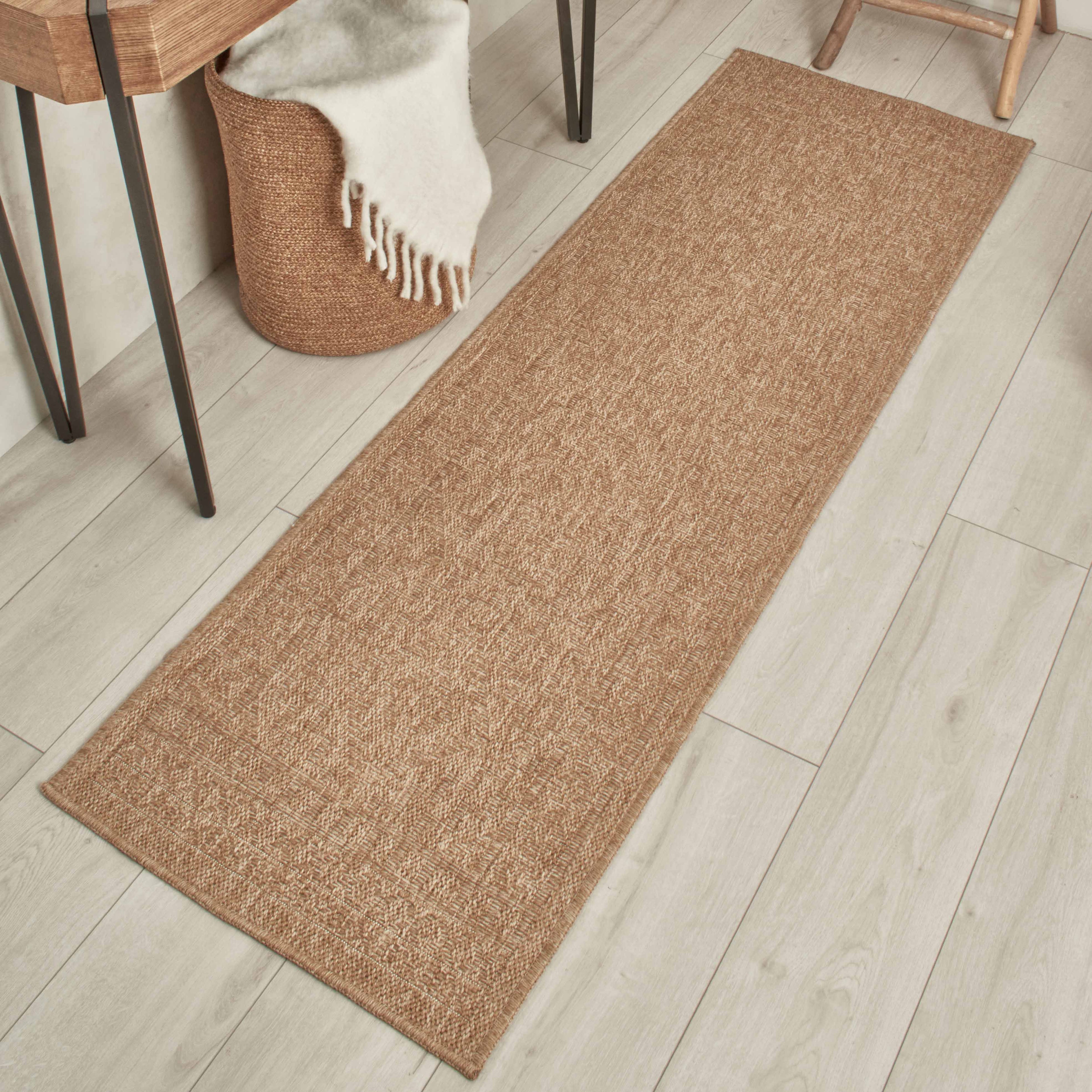 NATURE - Tapis aspect jute naturel beige à motifs losanges - NAT8729BEI NATURE