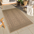NATURE - Tapis aspect jute naturel marron à motifs losanges - NAT8729MAR NATURE
