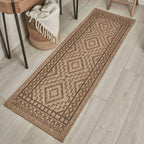 NATURE - Tapis aspect jute naturel marron à motifs losanges - NAT8729MAR NATURE