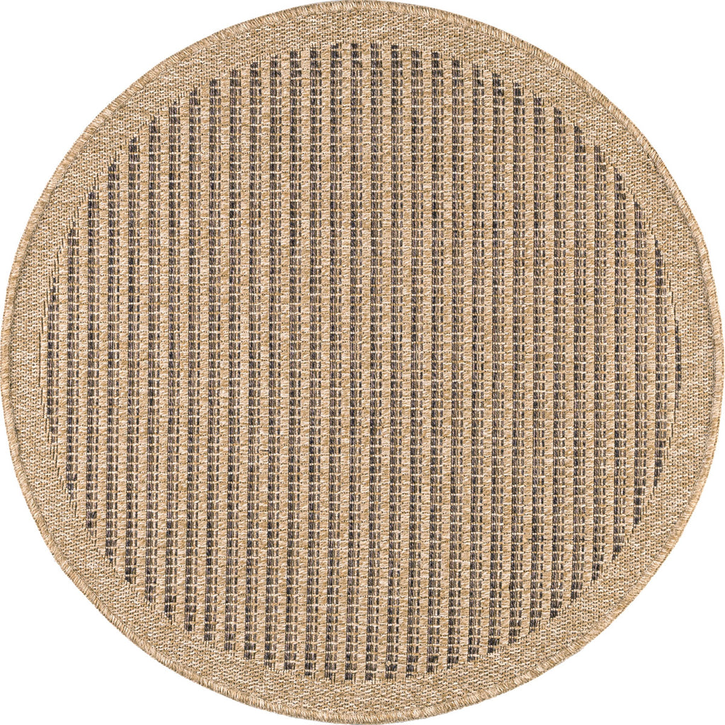 Tapis effet jute naturel uni marron rond : NAT8751MAR Nature