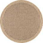 Tapis effet jute naturel uni marron rond : NAT8751MAR Nature