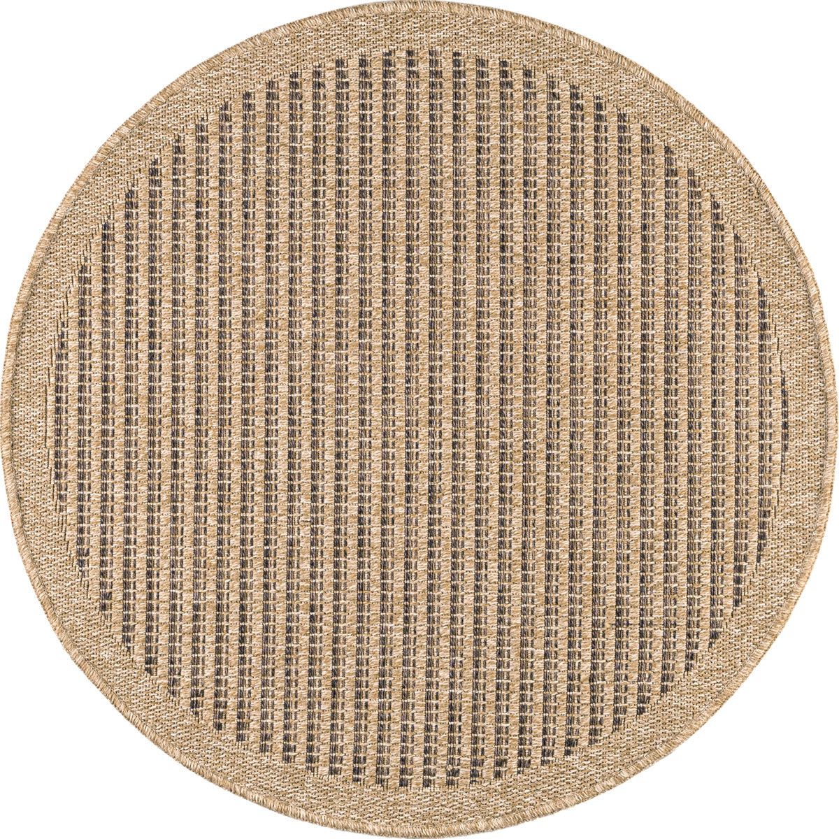 Tapis effet jute naturel uni marron rond : NAT8751MAR Nature