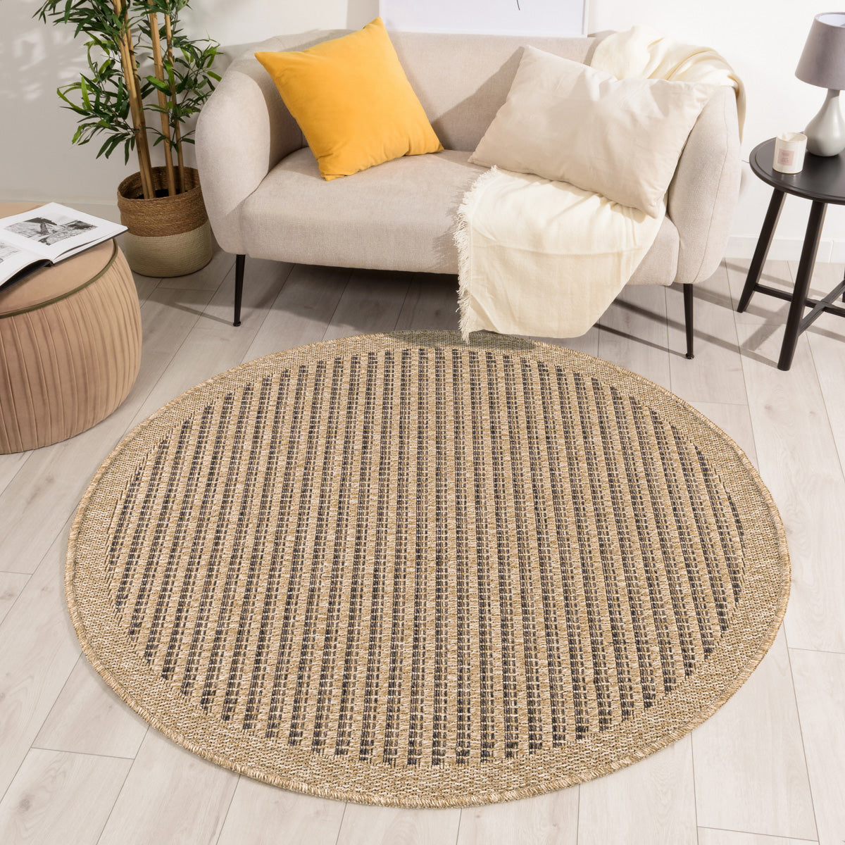 NATURE - Tapis effet jute naturel uni marron rond - NAT8751MAR Nature