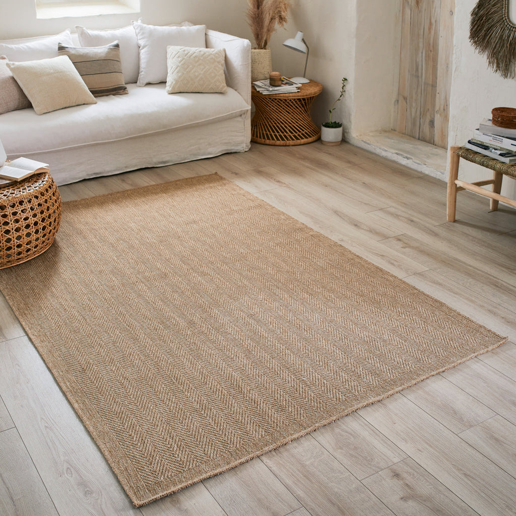 NATURE - Tapis effet jute naturel à motif chevron - NAT8753BEI NATURE