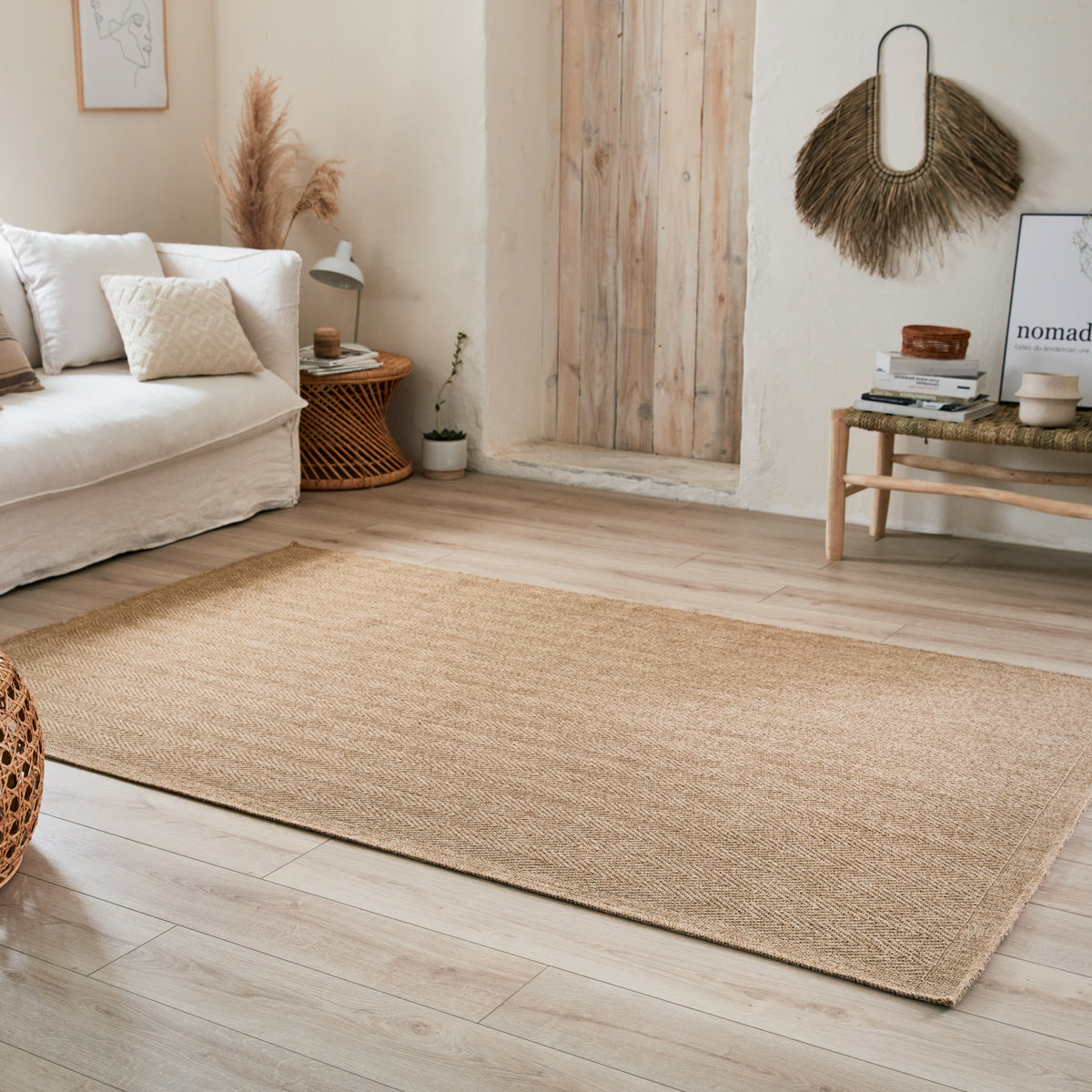 NATURE - Tapis effet jute naturel à motif chevron - NAT8753BEI NATURE