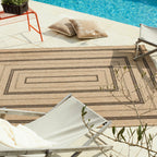 NATURE - Tapis effet jute naturel à motifs rectangulaires noirs - NAT8863NOI NATURE