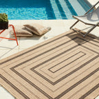 NATURE - Tapis effet jute naturel à motifs rectangulaires noirs - NAT8863NOI NATURE