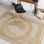 NATURE - Tapis aspect jute naturel à motif blanc - NAT8865BLA NATURE