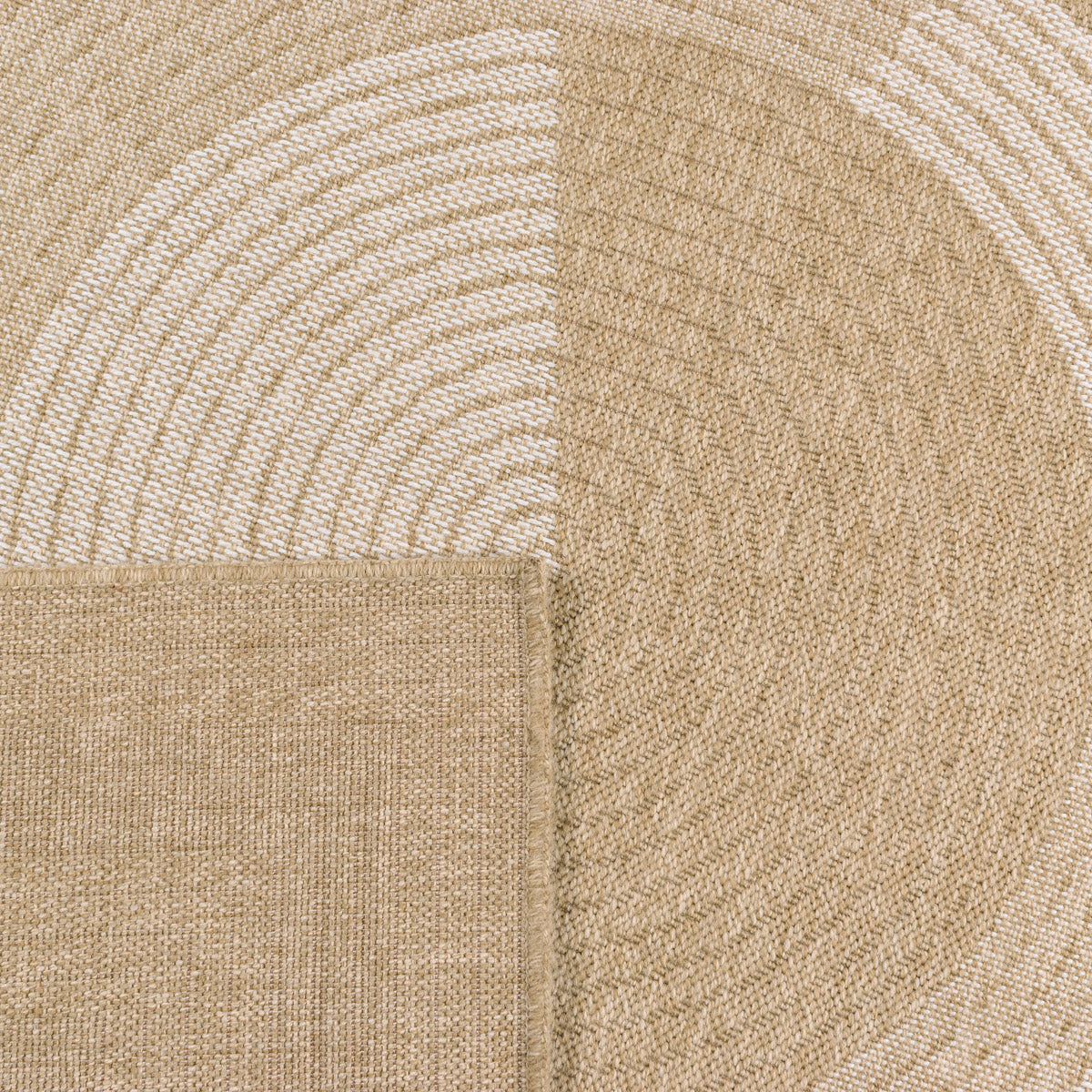 NATURE - Tapis aspect jute naturel à motif blanc - NAT8865BLA NATURE