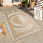 NATURE - Tapis aspect jute naturel à motif blanc - NAT8865BLA NATURE