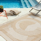NATURE - Tapis aspect jute naturel à motif blanc - NAT8865BLA NATURE