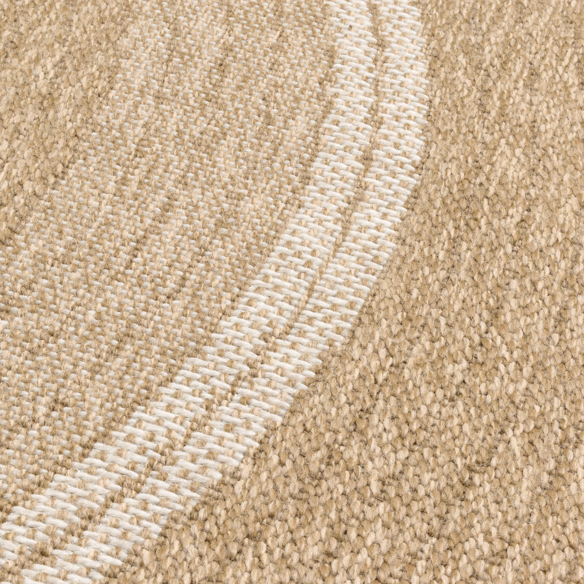 NATURE - Tapis rond aspect jute naturel à motif blanc - NAT8865BLA NATURE