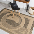 NATURE - Tapis aspect jute naturel à motif noir - NAT8865NOI NATURE