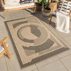 NATURE - Tapis aspect jute naturel à motif noir - NAT8865NOI NATURE