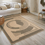 NATURE - Tapis aspect jute naturel à motif noir - NAT8865NOI NATURE