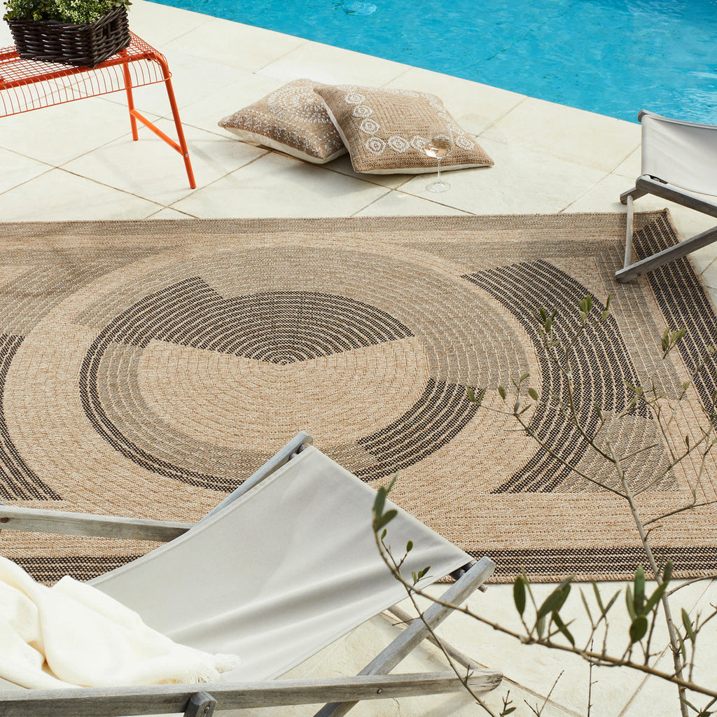 NATURE - Tapis aspect jute naturel à motif noir - NAT8865NOI NATURE