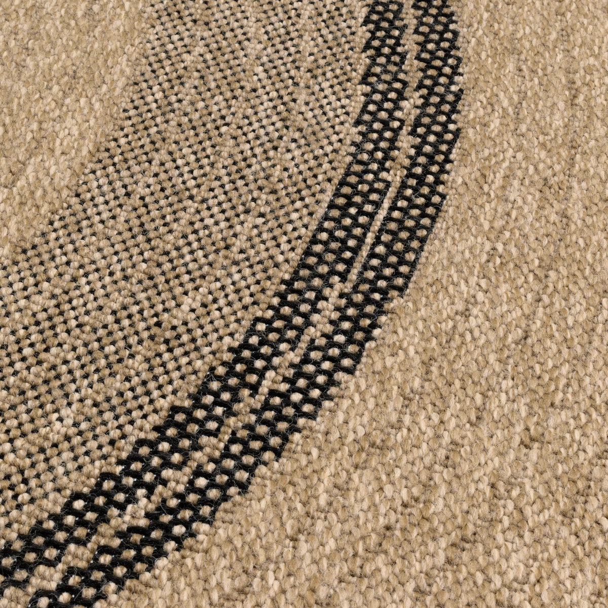 NATURE - Tapis rond aspect jute naturel à motif noir - NAT8865NOI NATURE